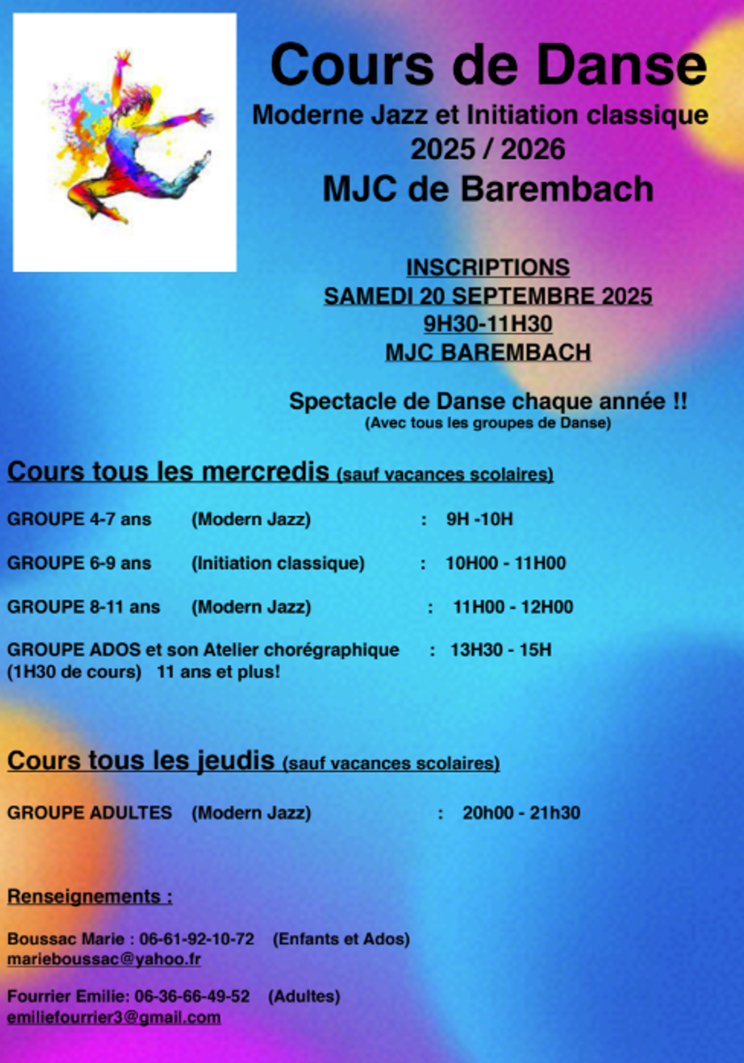 Danse modern jazz et classique à Barembach