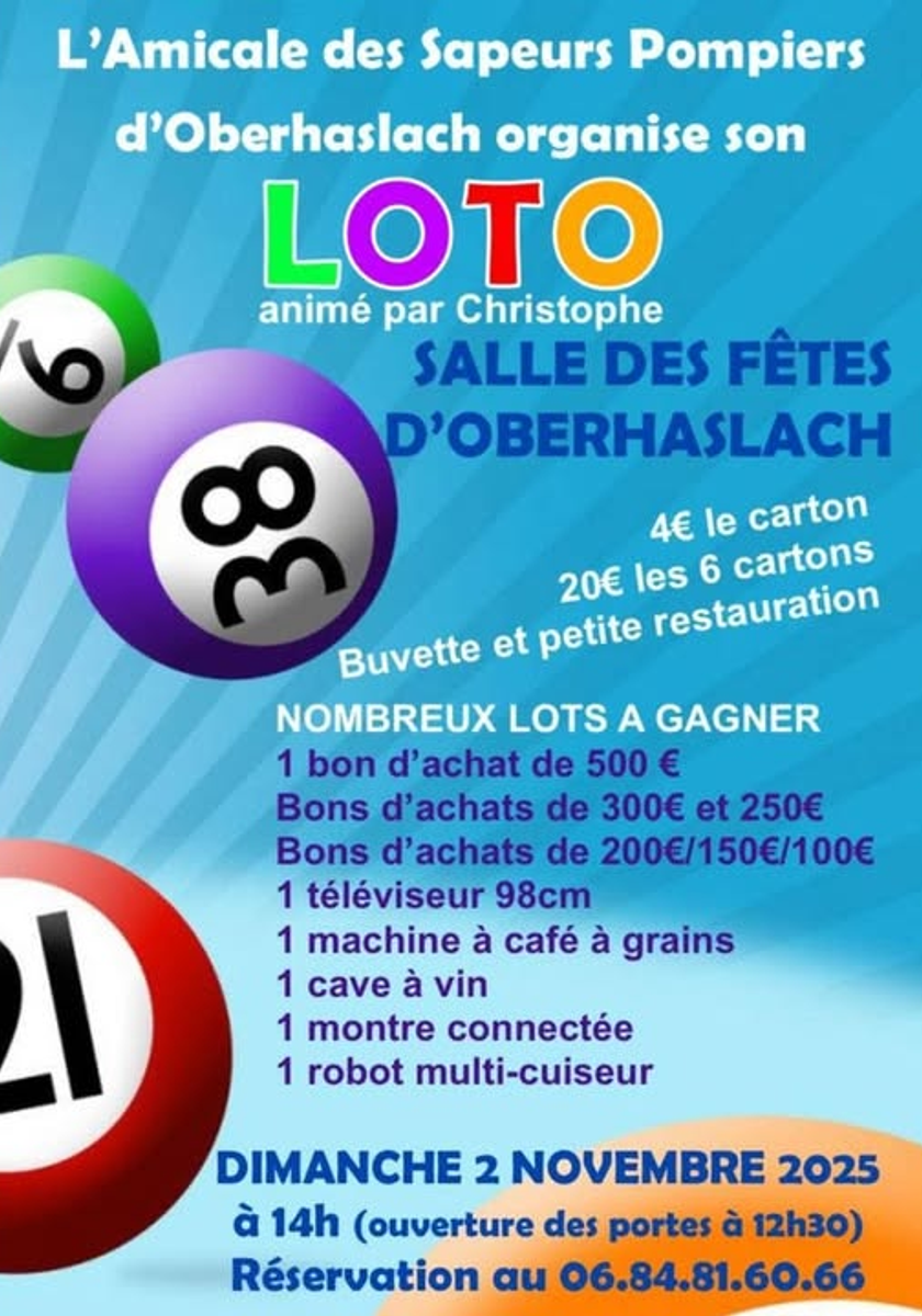 LOTO des Sapeurs-Pompiers d’Oberhaslach