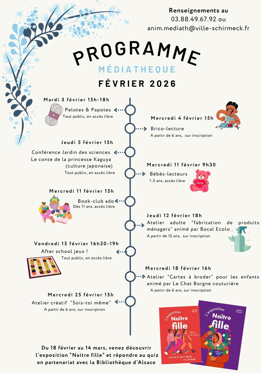 Programme février 2026 Médiathèque de Schirmeck